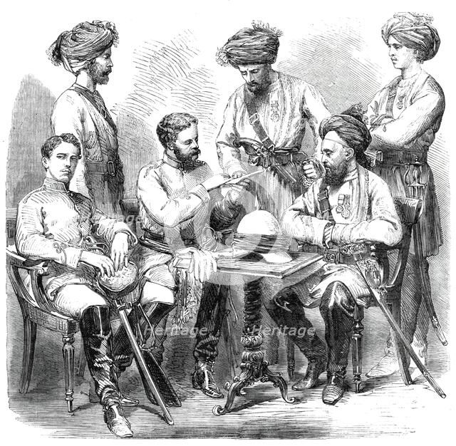 British and native officers of Fane's Horse serving in China, 1860. Creator: Unknown.