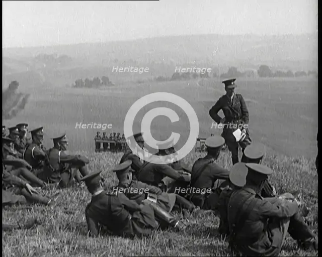 British Army Officers Relaxing on a Hilltop, 1921. Creator: British Pathe Ltd.