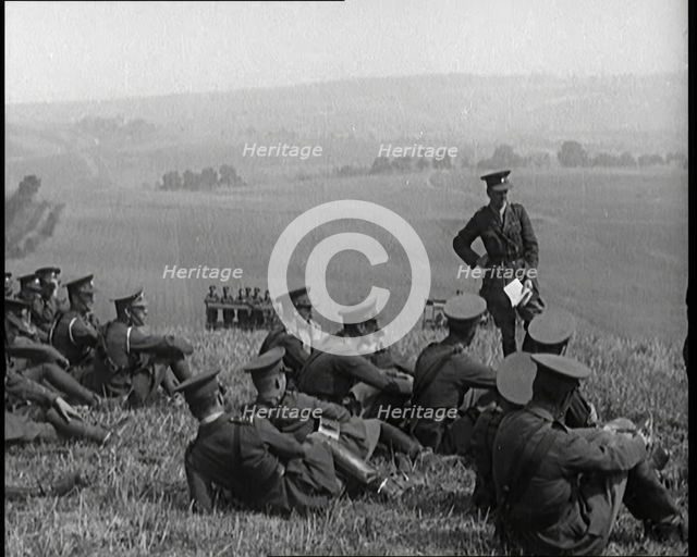 British Army Officers Relaxing on a Hilltop, 1921. Creator: British Pathe Ltd.