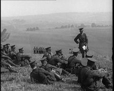 British Army Officers Relaxing on a Hilltop, 1921. Creator: British Pathe Ltd