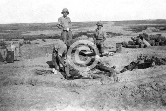 British army C company cooking, Mesopotamia, WWI, 1918. Artist: Unknown