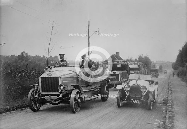 British armored autos in France, between c1910 and c1915. Creator: Bain News Service.