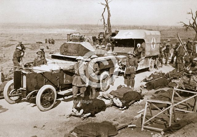 British armoured car, near Guillemont, France, Somme campaign, World War I, 1916. Creator: Unknown.