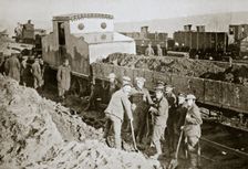British armoured railway engine, France, World War I, 1916. Creator: Unknown
