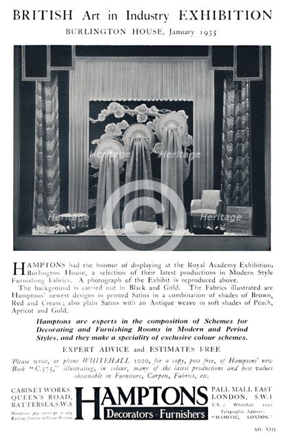 'British Art in Industry Exhibition - Burlington House, January', 1935. Artist: Unknown.