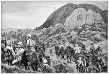 British artillery going to the attack on Spion Kop, 2nd Boer War, 24 January 1900. Artist: Richard Caton Woodville II