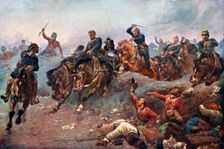 British Artillery Entering the Enemy lines at Tel-El-Kebir, 1882 (c1920)
