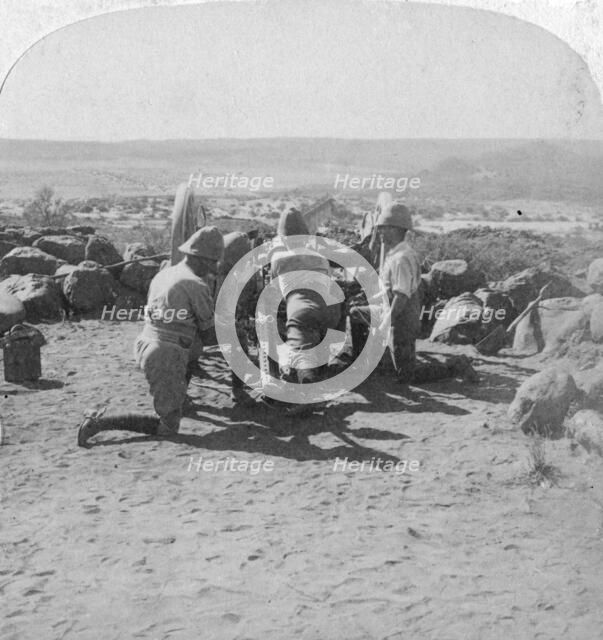British artillery in action, South Africa, 2nd Boer War, 6 February 1900. Artist: Underwood & Underwood
