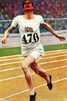 British athlete Douglas Lowe winning the 800 metres in Athletics, 1928. Creator: Unknown