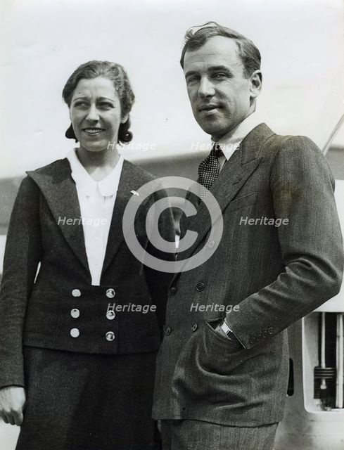 British aviator Amy Johnson with her husband, James Mollison, c1930s. Creator: Unknown.