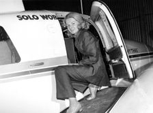 British aviator Sheila Scott, 1970s. Creator: NASA