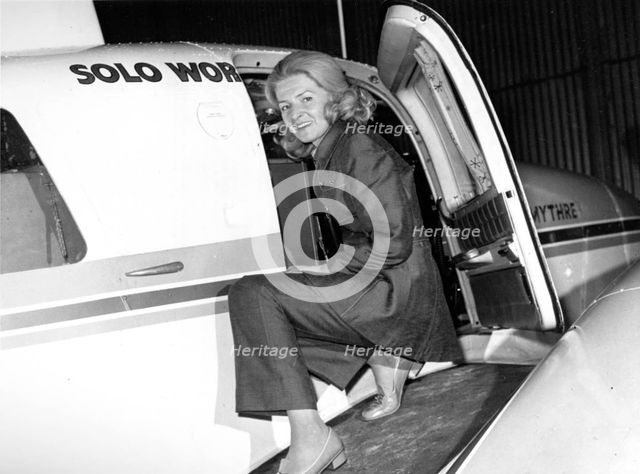 British aviator Sheila Scott, 1970s.  Creator: NASA.