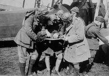 British aviators consulting, between 1914 and 1918. Creator: Bain News Service