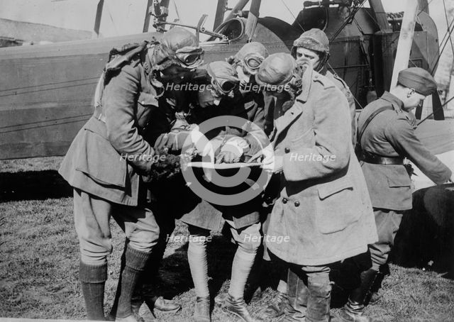 British aviators consulting, between 1914 and 1918. Creator: Bain News Service.