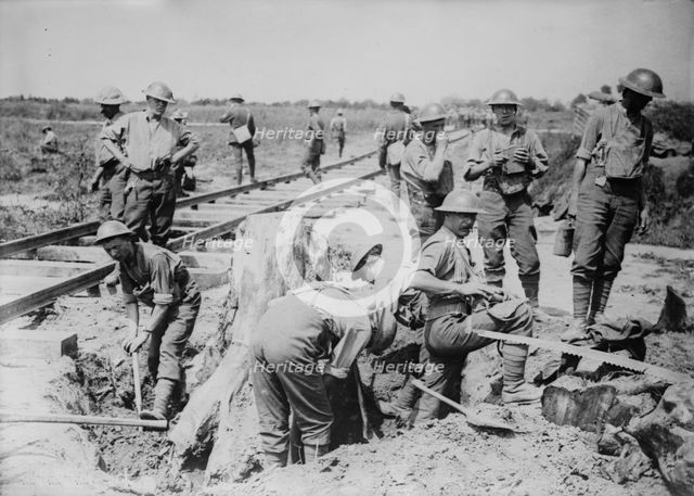 British building railroad, 28 Jul 1917. Creator: Bain News Service.