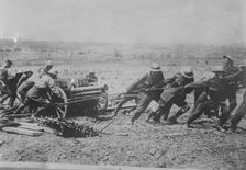 British & captured German Gun near Wytschaete, 10 Jun 1917. Creator: Bain News Service