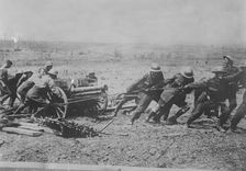 British & captured German Gun near Wytschaete, 10 Jun 1917. Creator: Bain News Service