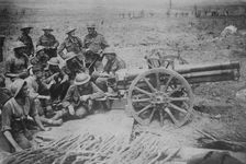 British & captured gun, 10 Jun 1917. Creator: Bain News Service