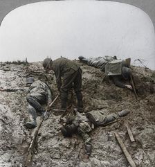 British casualties, Ypres salient, Belgium, World War I, 1915. Artist: Realistic Travels Publishers