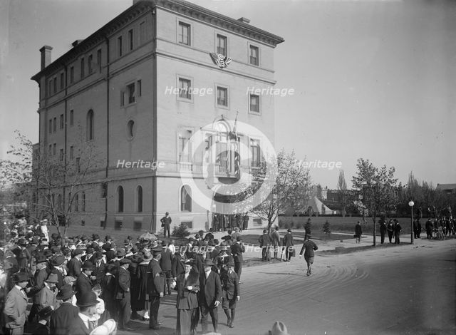 British Commission To U.S.  - Arrival At Long Residence, 1917. Creator: Harris & Ewing.