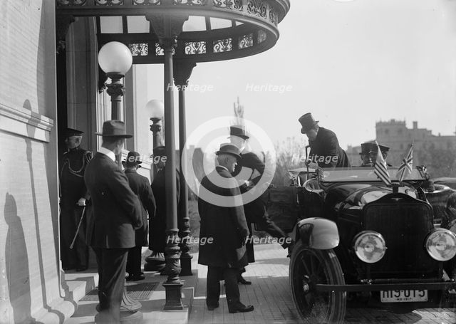 British Commission To U.S.  - Arrival At Long Residence, 1917. Creator: Harris & Ewing.