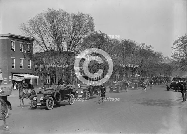 British Commission To U.S. - En Route To Residence of Breckinridge Long, 1917. Creator: Harris & Ewing.
