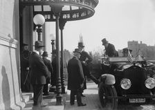 British Commission To U.S. - Arrival At Long Residence, 1917. Creator: Harris & Ewing