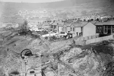 British coal strike - Llwynpia, South Wales. A colliery village., between c1910 and c1915. Creator: Bain News Service