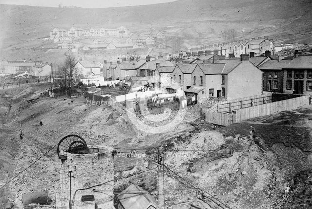 British coal strike - Llwynpia, South Wales. A colliery village., between c1910 and c1915. Creator: Bain News Service.