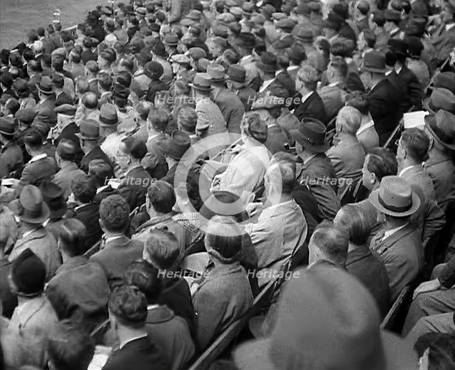 British Crowds Watching a Cricket Match, 1943-1944. Creator: British Pathe Ltd.