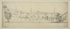 British double-decked warship, starboard side. Creator: Willem van de Velde the Younger