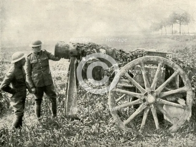 'British Dummy Gun in Field to Attract the Fire of the Germans', (1919). Creator: Unknown.