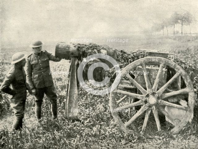 'British Dummy Gun in Field to Attract the Fire of the Germans', (1919). Creator: Unknown.
