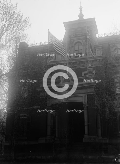 British Embassy American Flag On Embassy, 1917. Creator: Harris & Ewing.