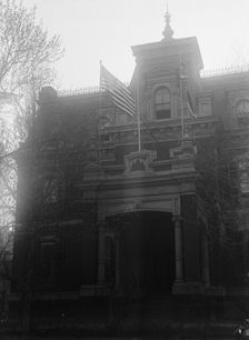 British Embassy American Flag On Embassy, 1917. Creator: Harris & Ewing