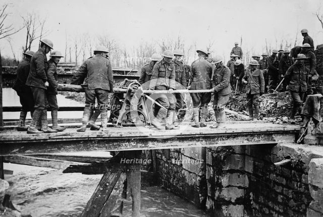 British engineers repairing bridge, between c1915 and 1918. Creator: Bain News Service.