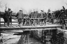 British engineers repairing bridge, between c1915 and 1918. Creator: Bain News Service