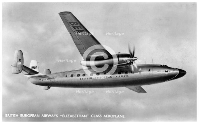 British European Airways 'Elizabethan' class aeroplane, 20th century. Artist: Unknown