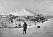 British explorer Ernest Shackleton at the Cape Royds base camp, Antarctica, 1908