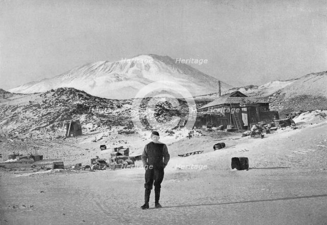 British explorer Ernest Shackleton at the Cape Royds base camp, Antarctica, 1908. Artist: Unknown