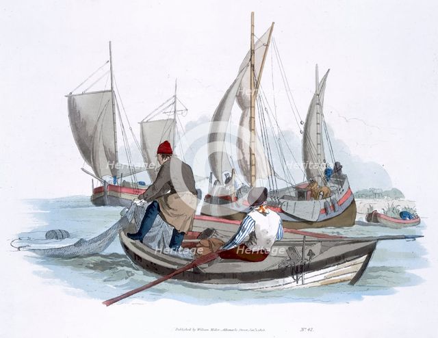 British fishermen, 1805. Creator: William Henry Pyne.