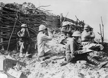 British & French artillery observers, between 1915 and 1918. Creator: Bain News Service