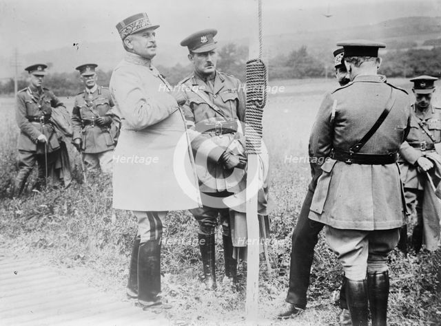British & French officers in conference, 5 Aug 1917. Creator: Bain News Service.