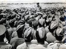 British General Bernard Montgomery addressing his troops, North Africa, World War II, c1942-c1943