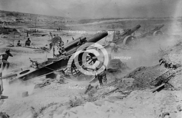 British guns bombard Germans, Aug 1916. Creator: Bain News Service.