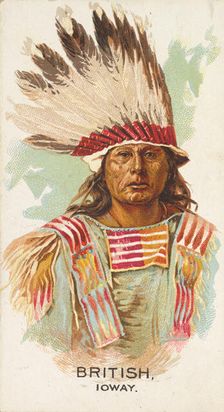 British, Ioway, from the American Indian Chiefs series (N2) for Allen & Ginter Cigarettes ..., 1888. Creator: Allen & Ginter