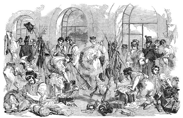 British Infantry in Barracks, at Gallipoli, 1854. Creator: Unknown.