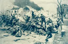 British Infantry Storm Ruined Heudicourt 1917. Creator: Unknown