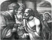 British Institution Exhibition - "The Covenant of Judas" - painted by J. Franklin, 1850. Creator: George Pike Nicholls