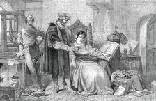 British Institution Exhibition - "The First Impression" - painted by H. Selous, 1850. Creator: Smyth